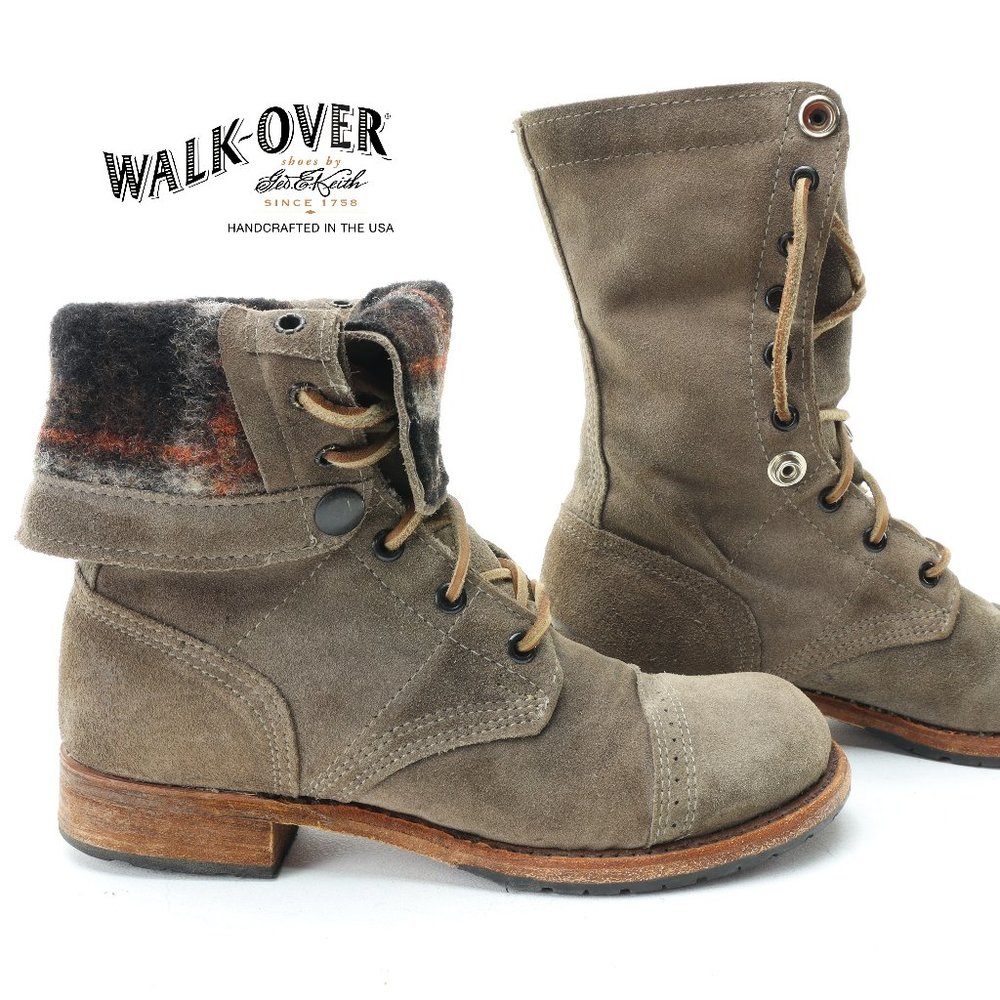 Walk-Over Vintage Collection Adeline Womens Fold-Over Boot US 6.5 Gray